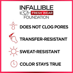 L'Oreal Paris Infallible 32 Hour Fresh Wear Lightweight Foundation SPF 25