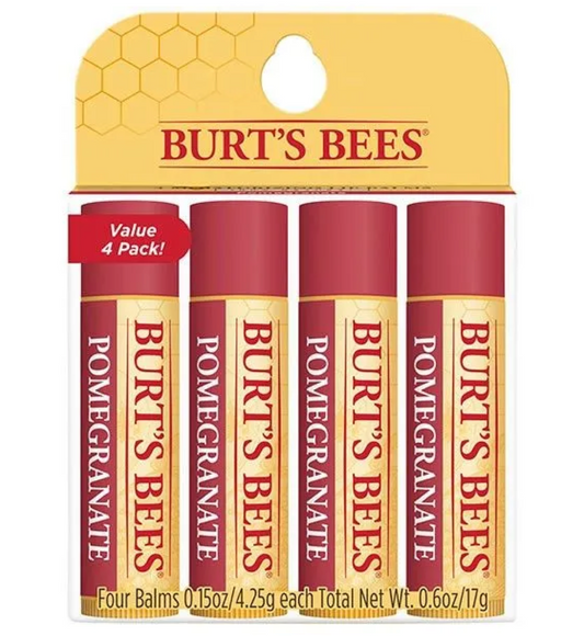 Burt's Bees Pomegranate Lip Balm Value 4 Pack