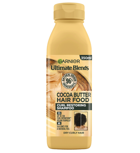 Garnier Ultimate Blends Curls Restoring Hair Food Cocoa Butter & Jojoba Oil Shampoo