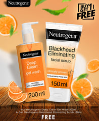 Neutrogena Blackhead Eliminating Facial Scrub + Deep Clean Gel Wash Buy 1 Get 1 Free