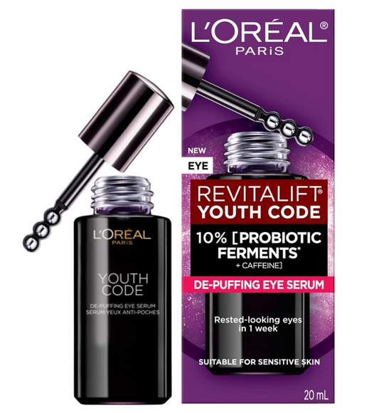 L'Oréal Paris Revitalift Youth Code 10% [Probiotic Ferments + Caffeine] De-Puffing Eye Serum